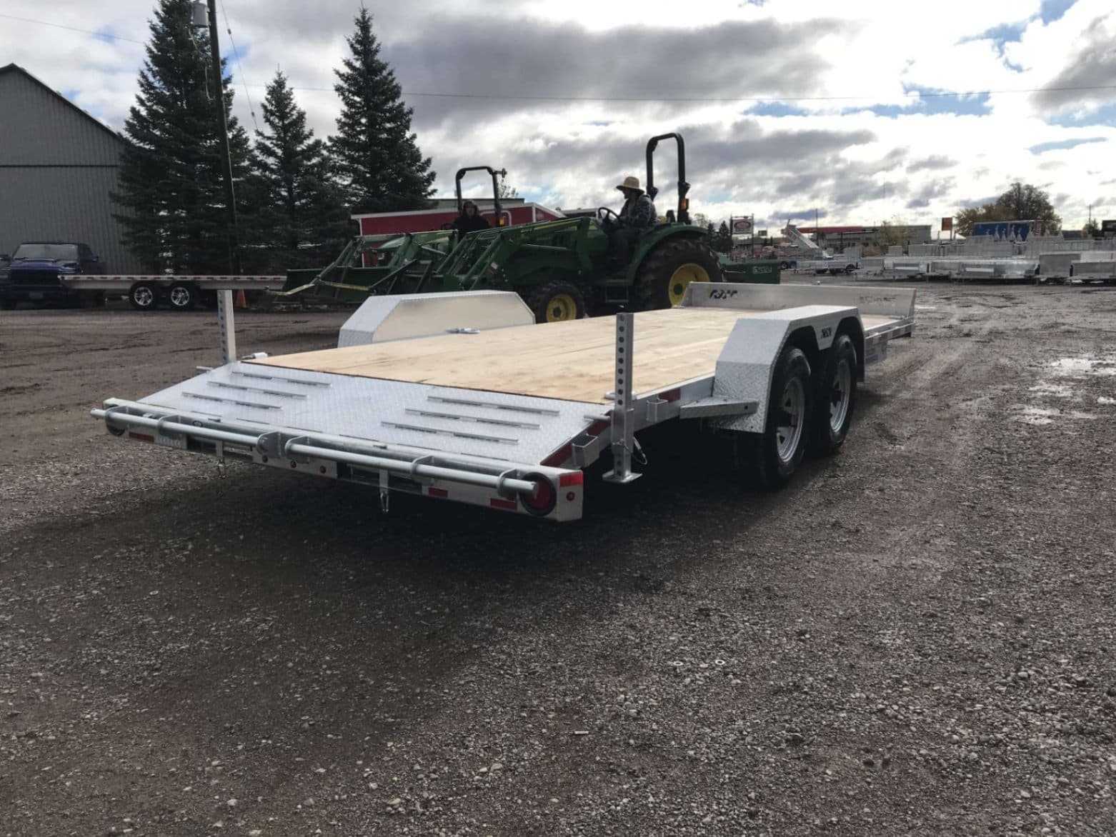 FOR RENT - 2025 7x20' 7ton 15,000gvwr Tandem Axle Flatbed Trailer *Safetied* Third Image