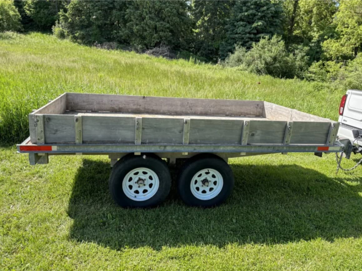 Flat Bed Trailer 6.5' x 12' 7000lbs Tandem Axle Cargo Utility Trailer With Electric Brakes Removable Railings Second Image