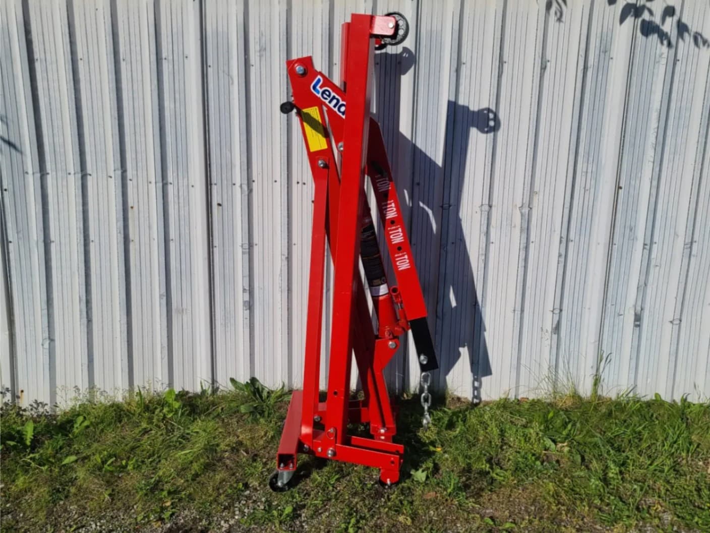 1 Ton Shop Crane Engine Hoist Foldable with Chains and Sling Straps Second Image