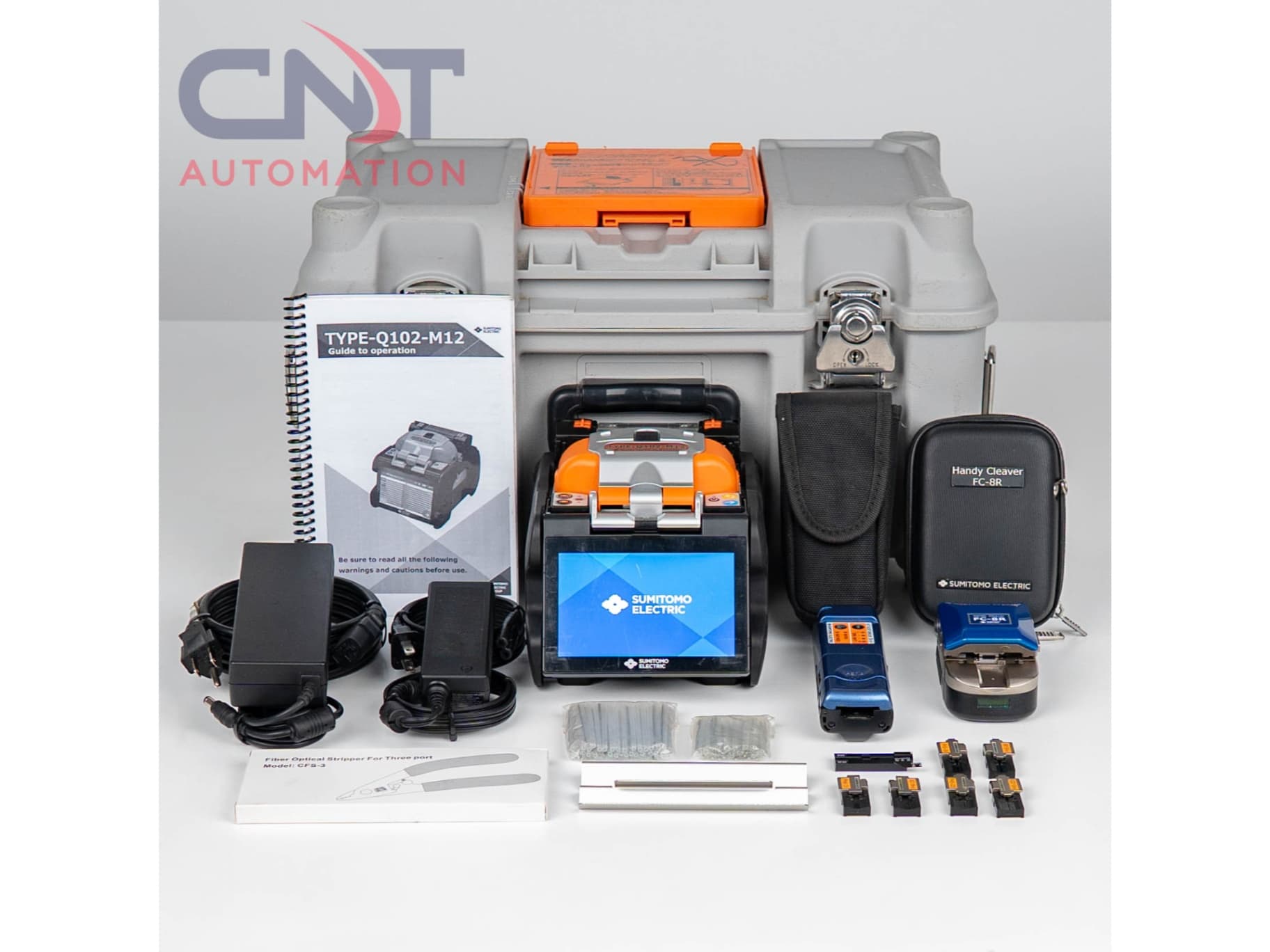 Sumitomo TYPE-Q102-M12 SM/MM Ribbon Fiber Fusion Splicer with FC-8R Fiber Cleaver for Rent Main Image